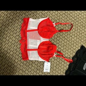 Red and pink corset top NWT